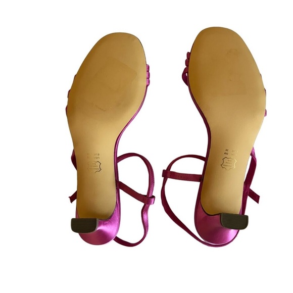 NINA Women’s Beverly Pink Metallic Evening Dress Sandals Mid Heel Size 8 - Picture 5 of 6